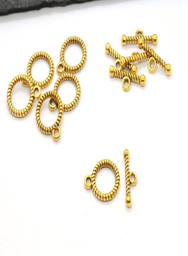 SATRA TRADERS Golden Color Plated Toggle Clasps Connectors DIY Bracelet Necklace Jewelry Findings Making Accessories | Size : 12mm | 20pcs - Image 4